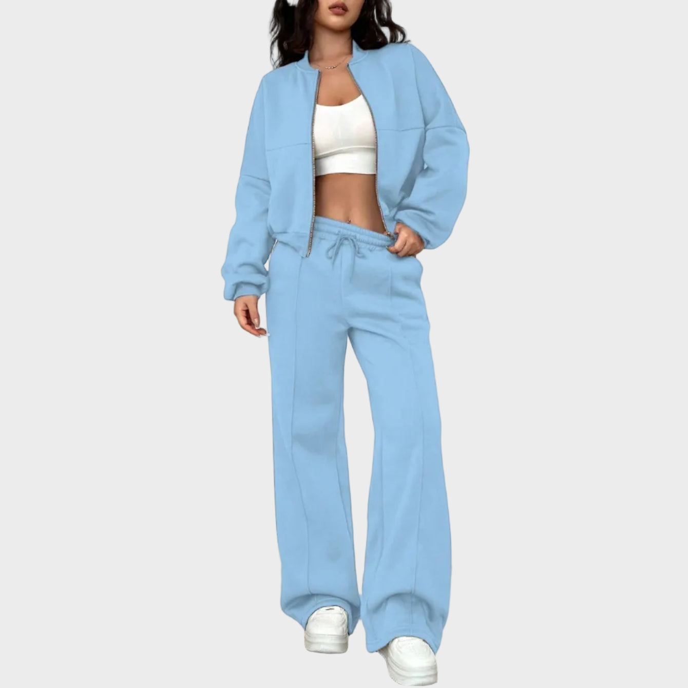 Amélie | Relaxed Zip Jacket & Wide-Leg Pants Set
