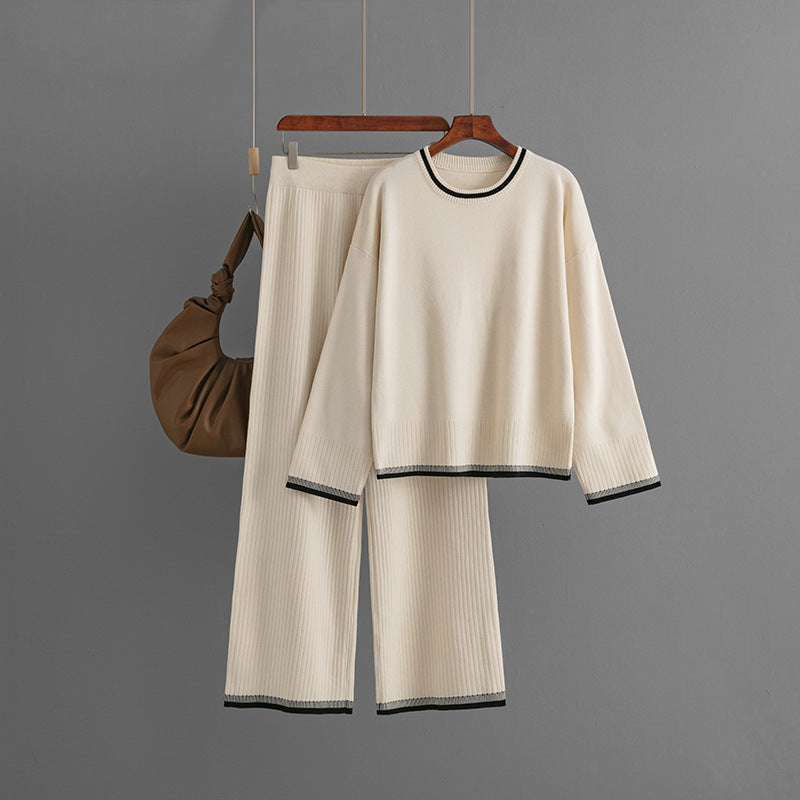 Noémie | Knit Pullover & Wide-Leg Pants Set