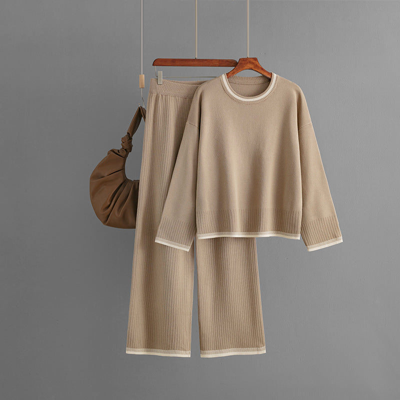 Noémie | Knit Pullover & Wide-Leg Pants Set