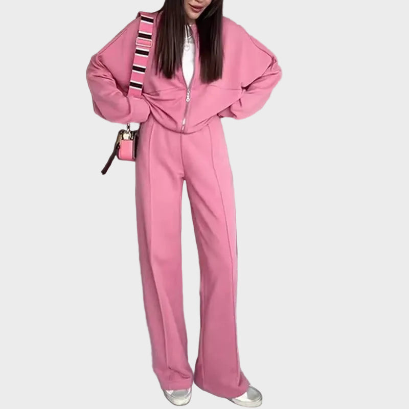 Amélie | Relaxed Zip Jacket & Wide-Leg Pants Set