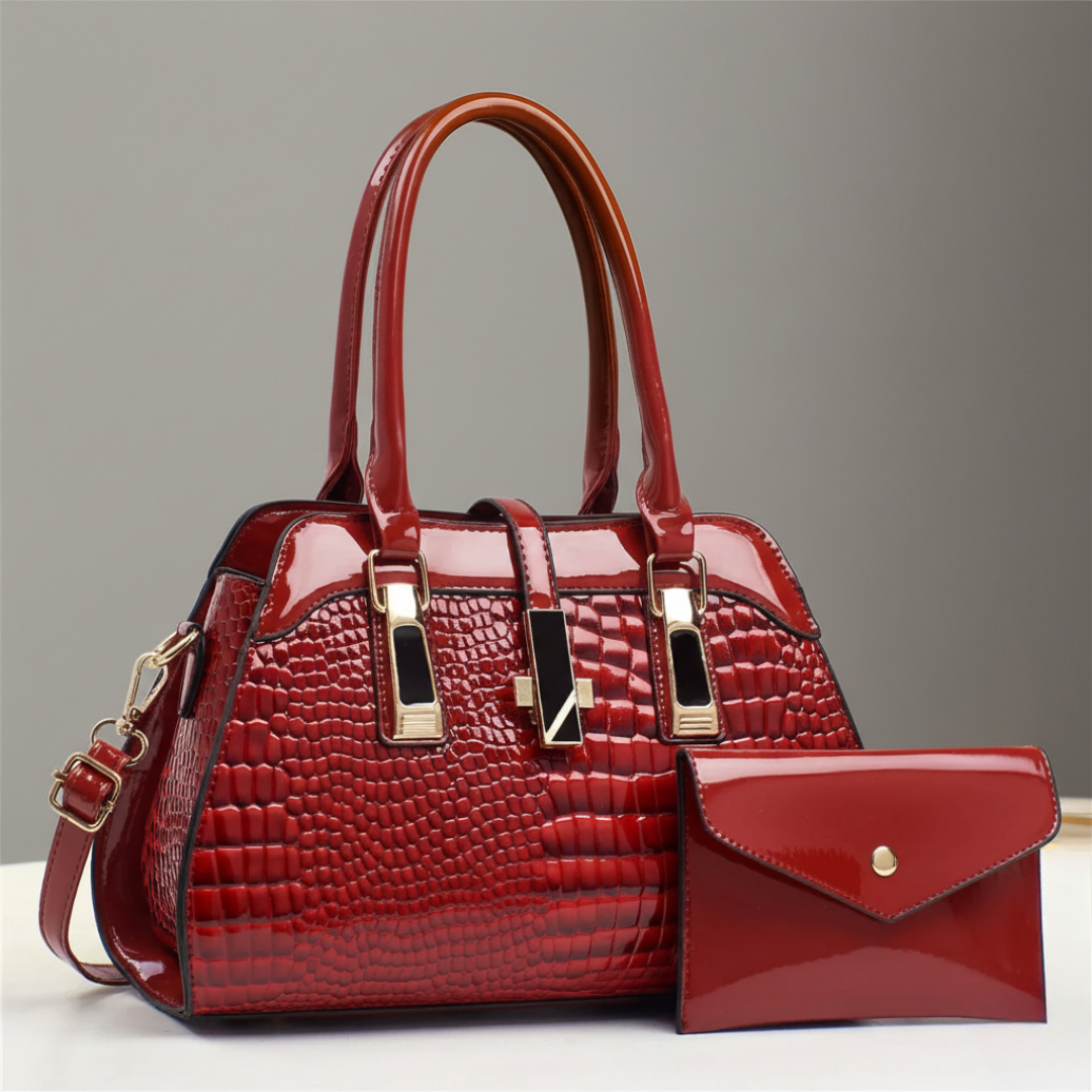 Verona Croc Handbag Set