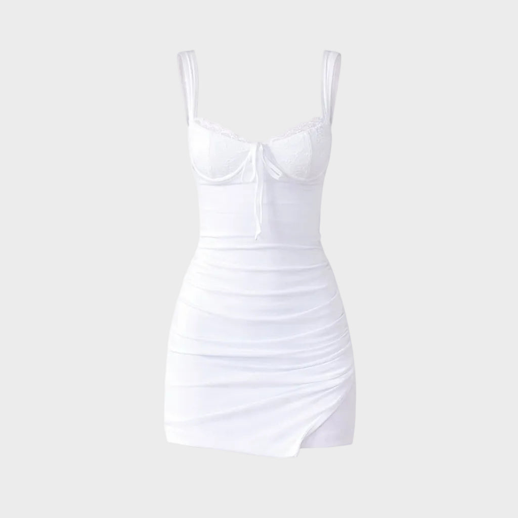 Liora | Satin Asymmetrical Mini Dress