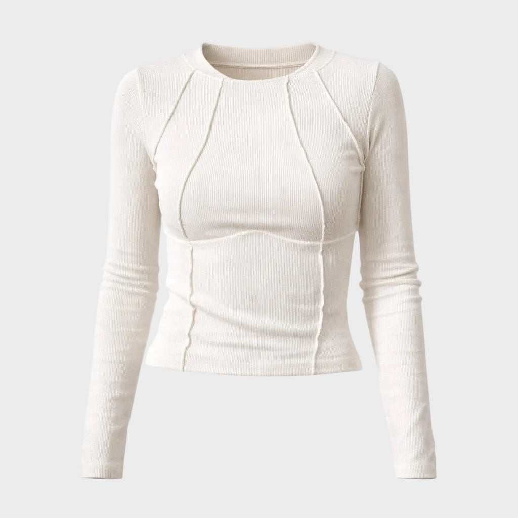 Skylar | Sculpted Ribbed Long Sleeve Top
