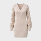 Sélira | Soft Knit Lace-Sleeve Dress