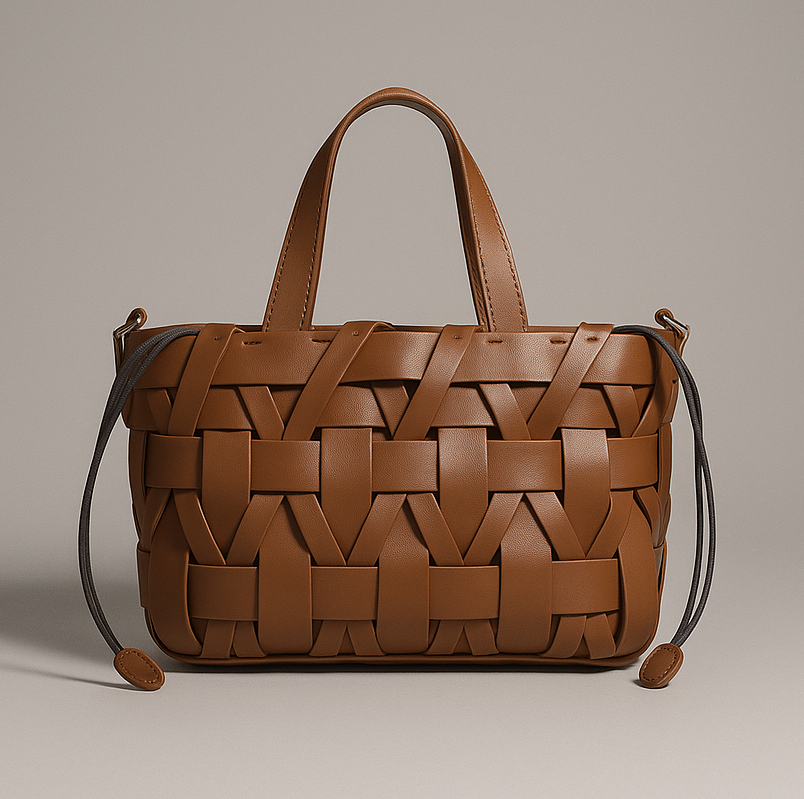 Woven Grace Faux Leather Tote