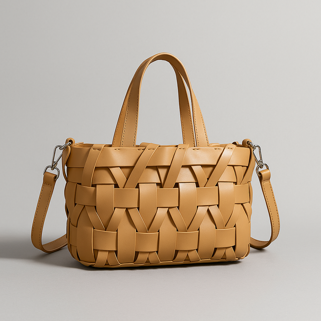 Woven Grace Faux Leather Tote