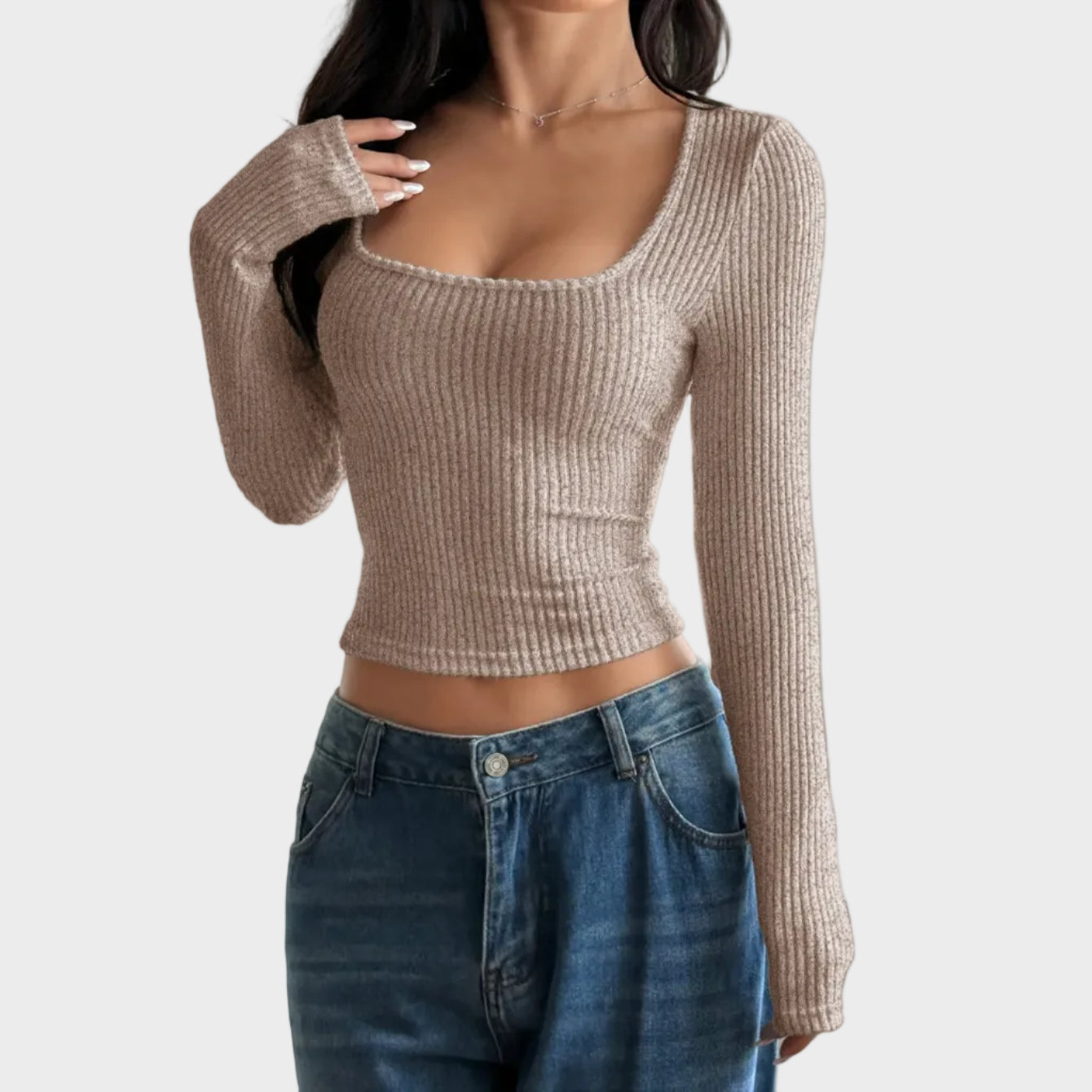Calista | Ribbed Square Neck Top