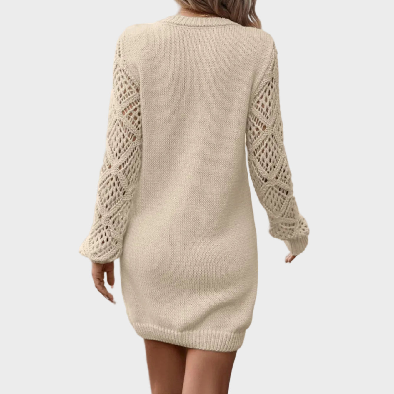 Sélira | Soft Knit Lace-Sleeve Dress