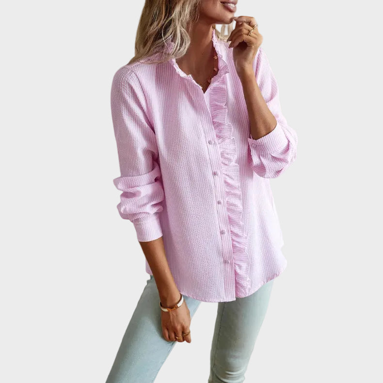 Rosalie | Ruffled Stripe Blouse