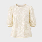 Eliza | Floral Textured Short Sleeve Blouse