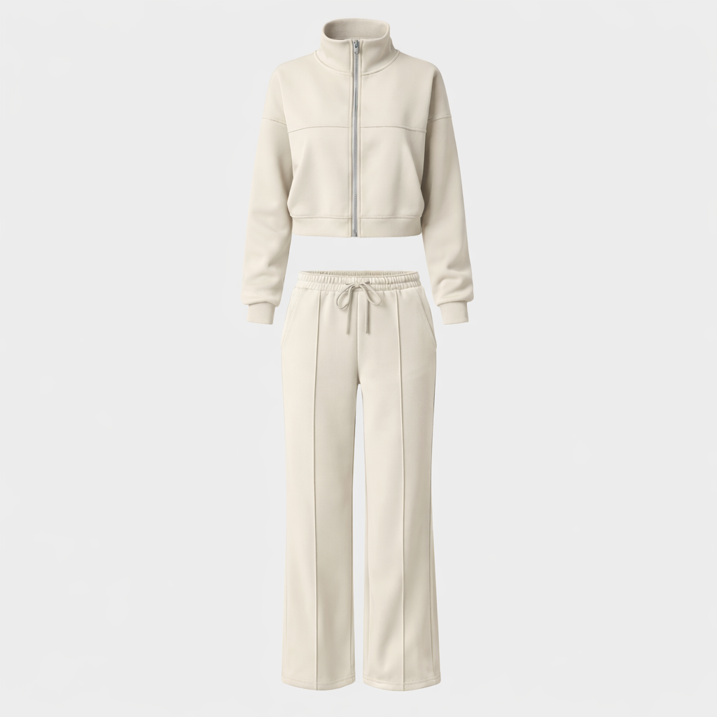 Amélie | Relaxed Zip Jacket & Wide-Leg Pants Set
