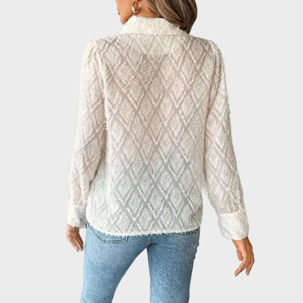 Emily | Textured Button-Up Blouse