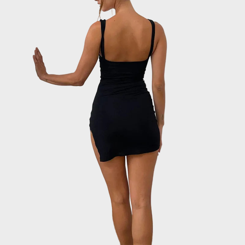 Liora | Satin Asymmetrical Mini Dress