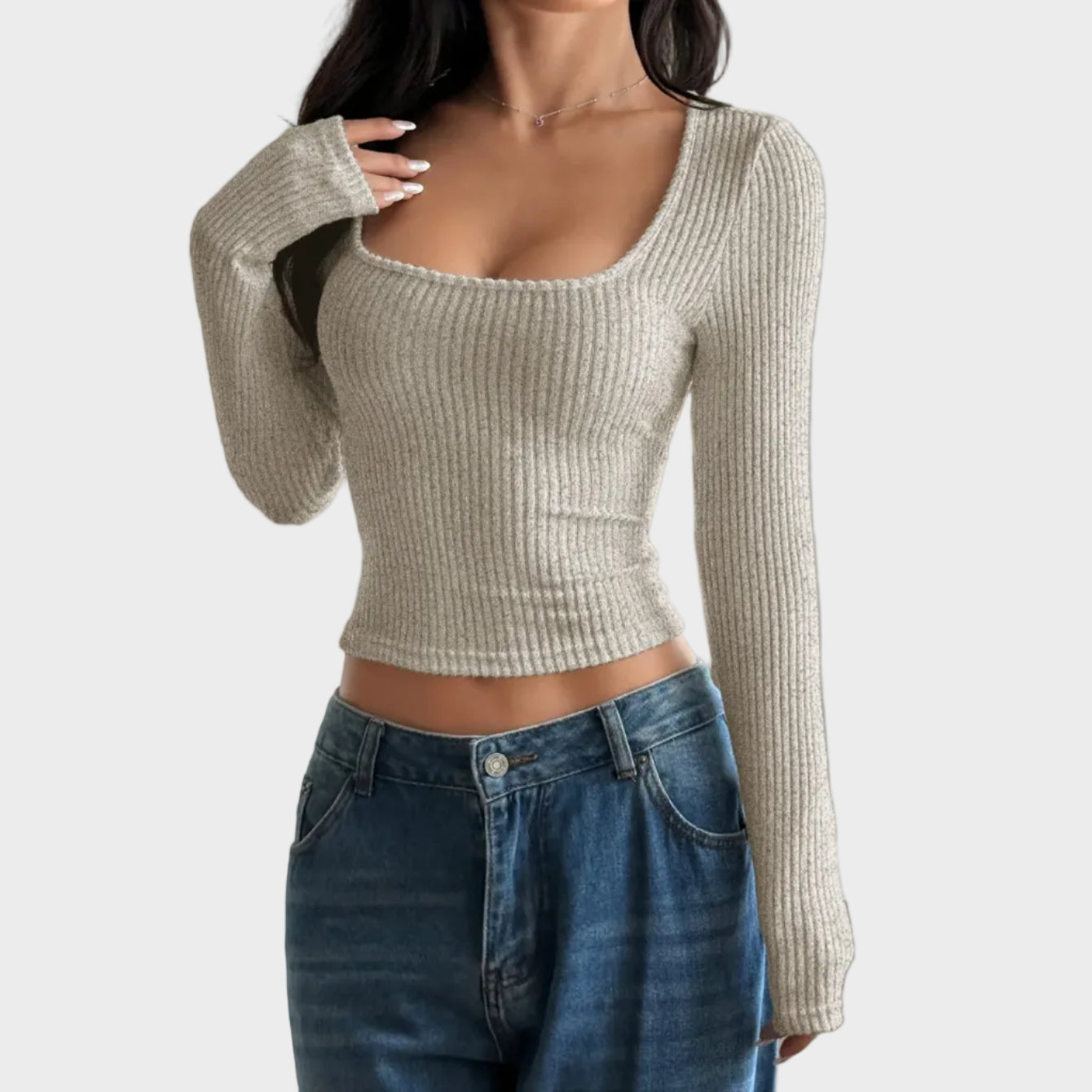 Calista | Ribbed Square Neck Top
