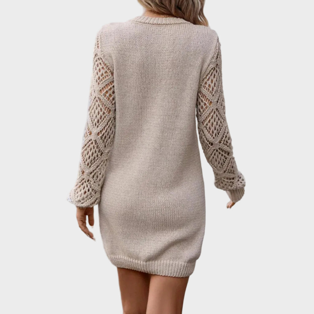 Sélira | Soft Knit Lace-Sleeve Dress