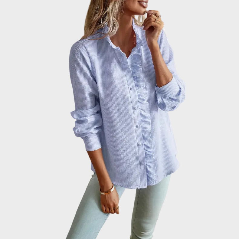 Rosalie | Ruffled Stripe Blouse