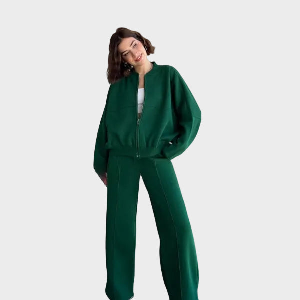 Amélie | Relaxed Zip Jacket & Wide-Leg Pants Set