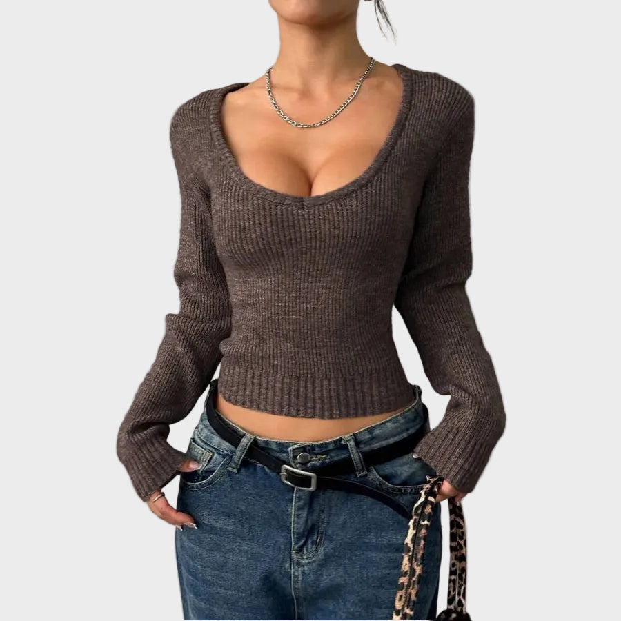Calista | Ribbed Square Neck Top