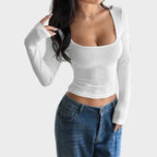 Calista | Ribbed Square Neck Top