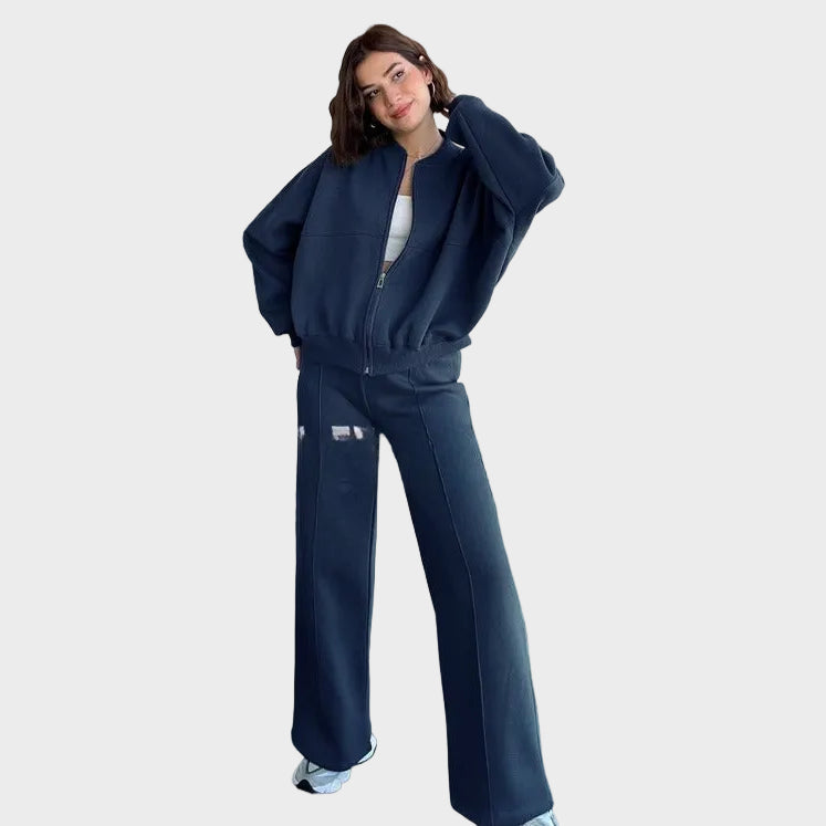 Amélie | Relaxed Zip Jacket & Wide-Leg Pants Set