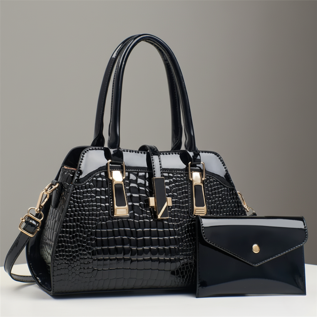 Verona Croc Handbag Set