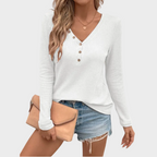 Amy | Buttoned Long Sleeve T-shirt
