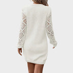 Sélira | Soft Knit Lace-Sleeve Dress