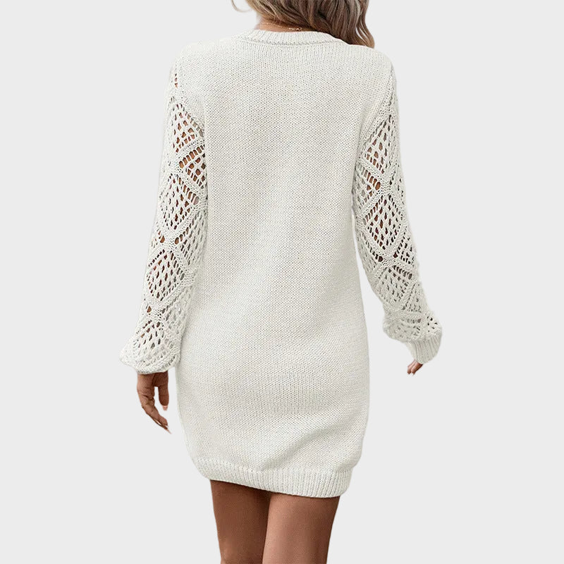 Sélira | Soft Knit Lace-Sleeve Dress