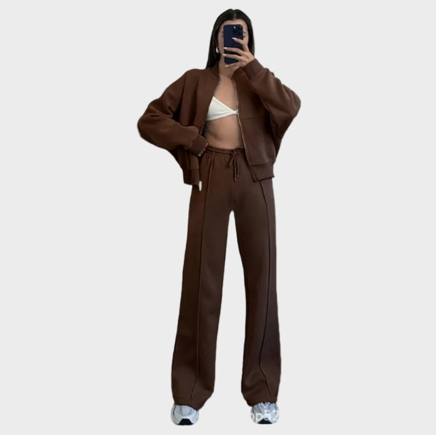 Amélie | Relaxed Zip Jacket & Wide-Leg Pants Set