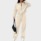 Amélie | Relaxed Zip Jacket & Wide-Leg Pants Set