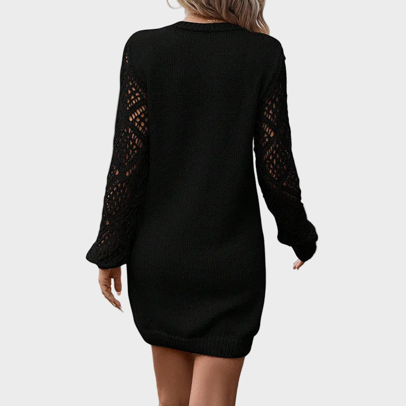 Sélira | Soft Knit Lace-Sleeve Dress