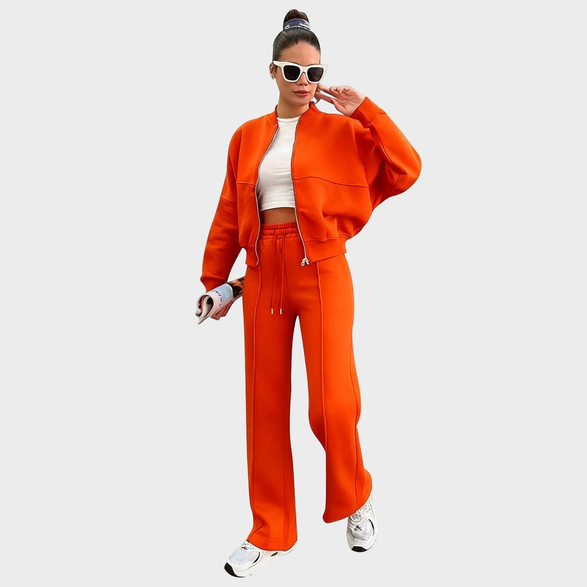 Amélie | Relaxed Zip Jacket & Wide-Leg Pants Set