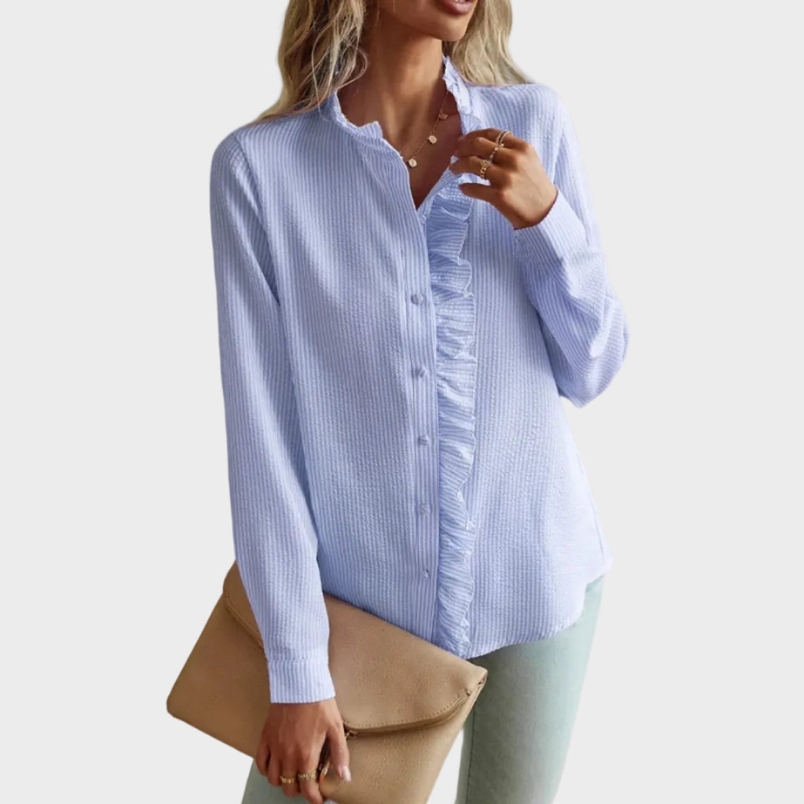 Rosalie | Ruffled Stripe Blouse