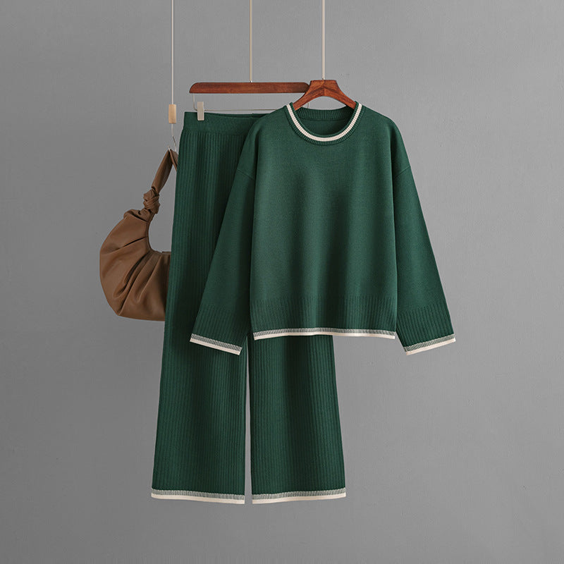 Noémie | Knit Pullover & Wide-Leg Pants Set