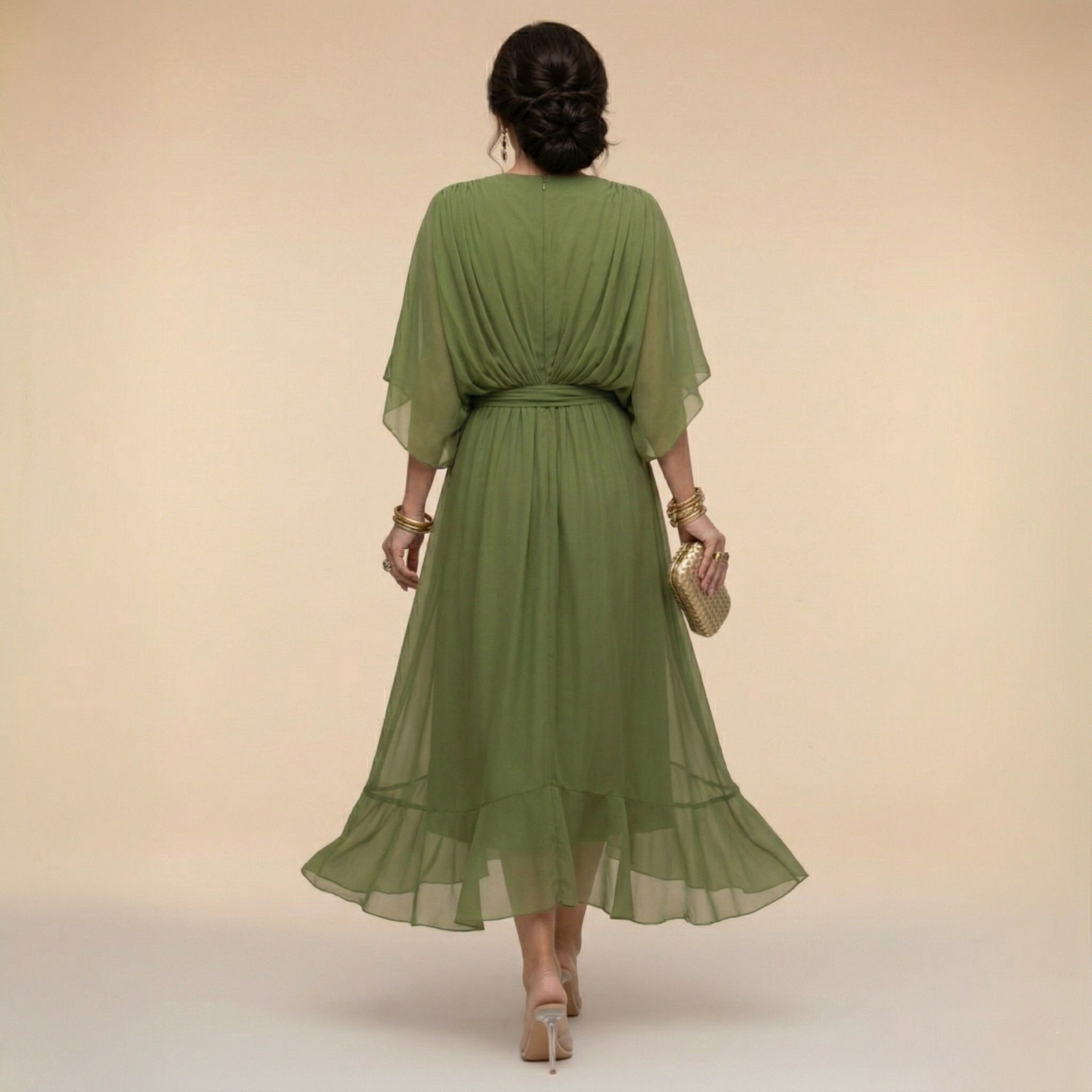 SORENA | ELEGANT V-NECK MAXI DRESS