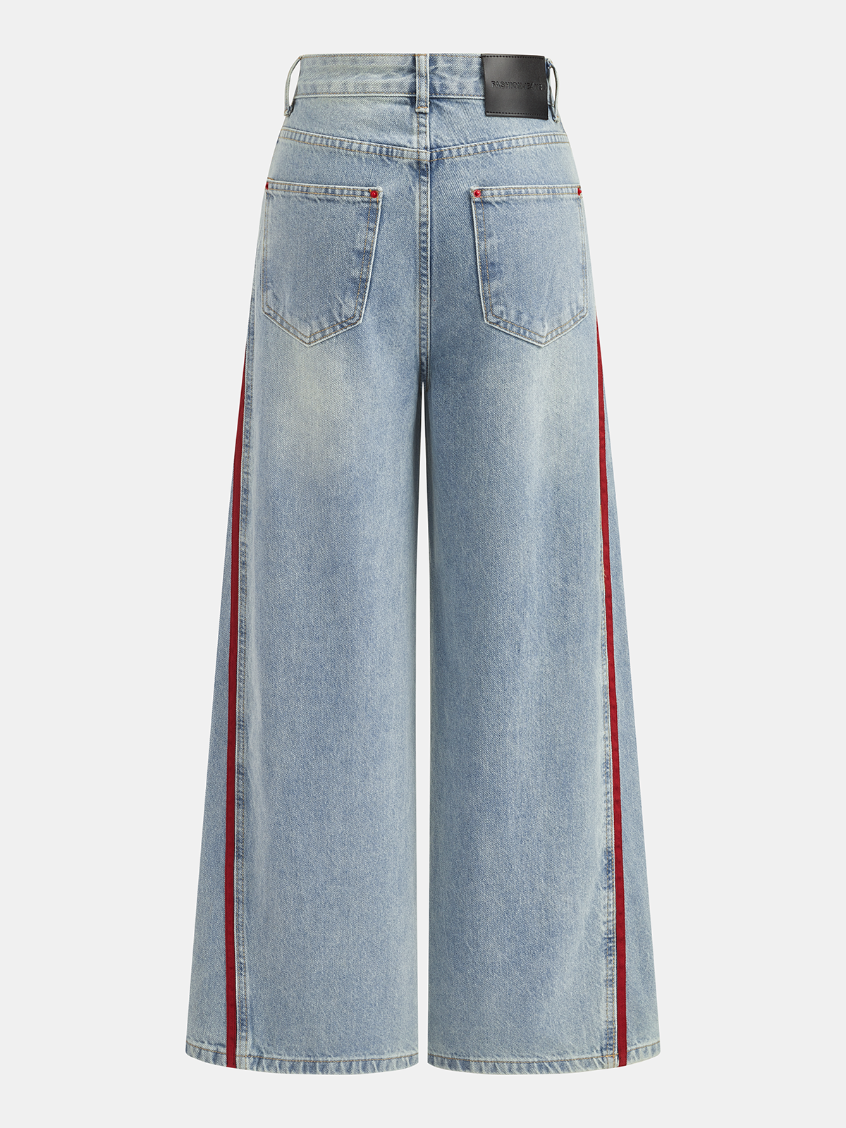 Side Stripe Curved Leg Denim Jeans