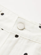 Polka Dot Denim Wide Leg Jeans