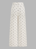 Polka Dot Denim Wide Leg Jeans