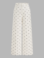 Polka Dot Denim Wide Leg Jeans