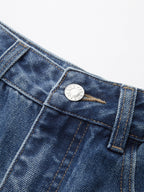 Side Slit Mid-Waist Wide-Leg Jeans