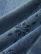 Snowflake Rhinestone Straight-Leg Jeans