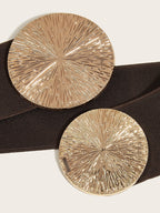 Women's Vintage Gold Buckle High Elastic Belt