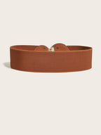 Women's Vintage Gold Buckle High Elastic Belt