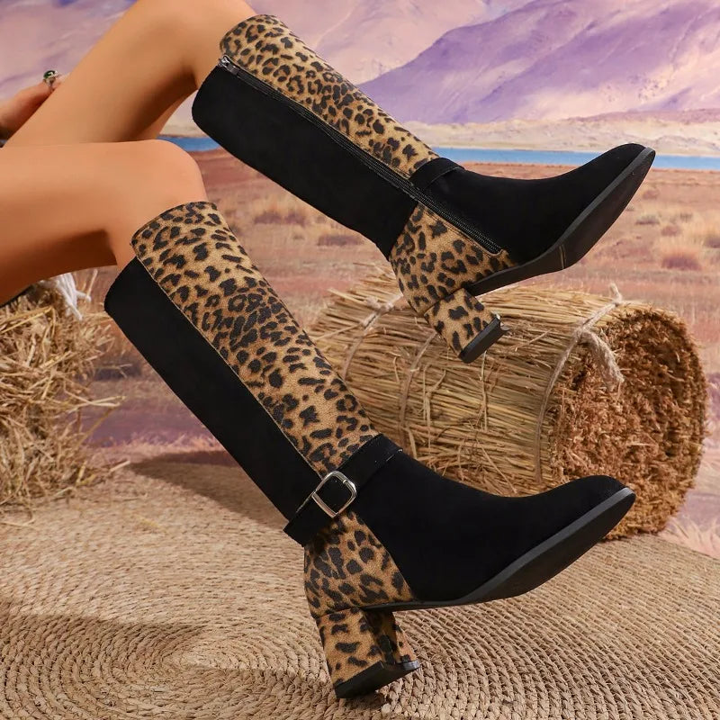 Reina Leopard Charm Boots