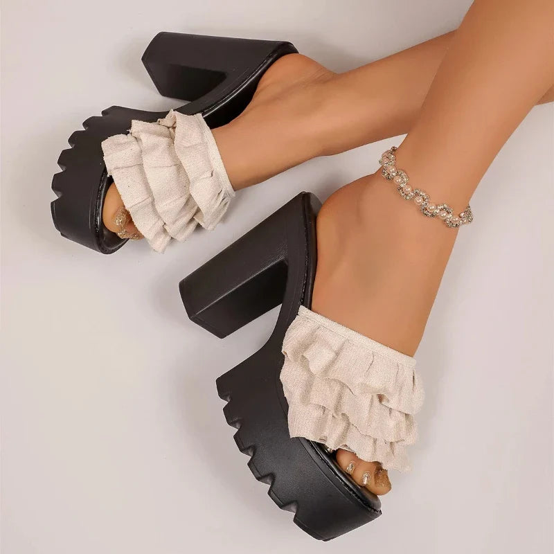 Camille Ruffle Platform Heels