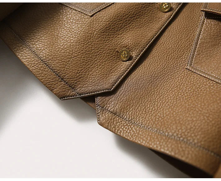 Elena Cropped Leather Jacket