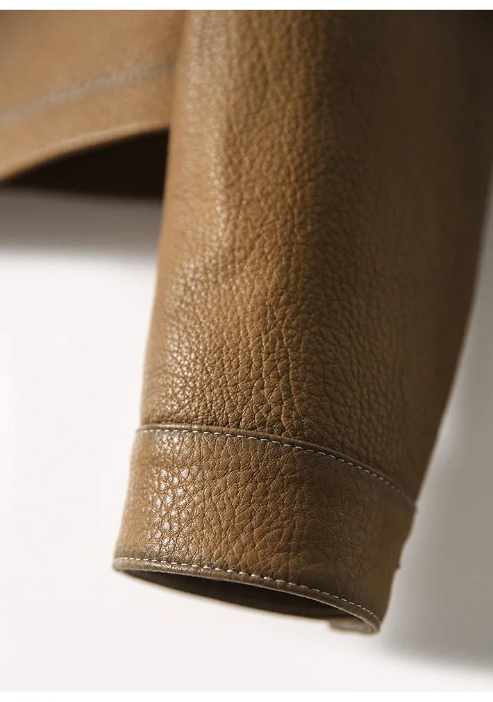 Elena Cropped Leather Jacket