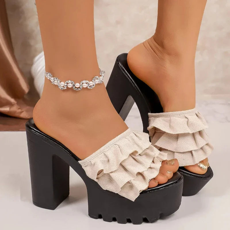 Camille Ruffle Platform Heels