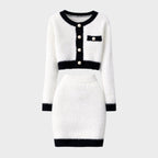 Céleste | Cropped Knit Cardigan & Mini Skirt Set
