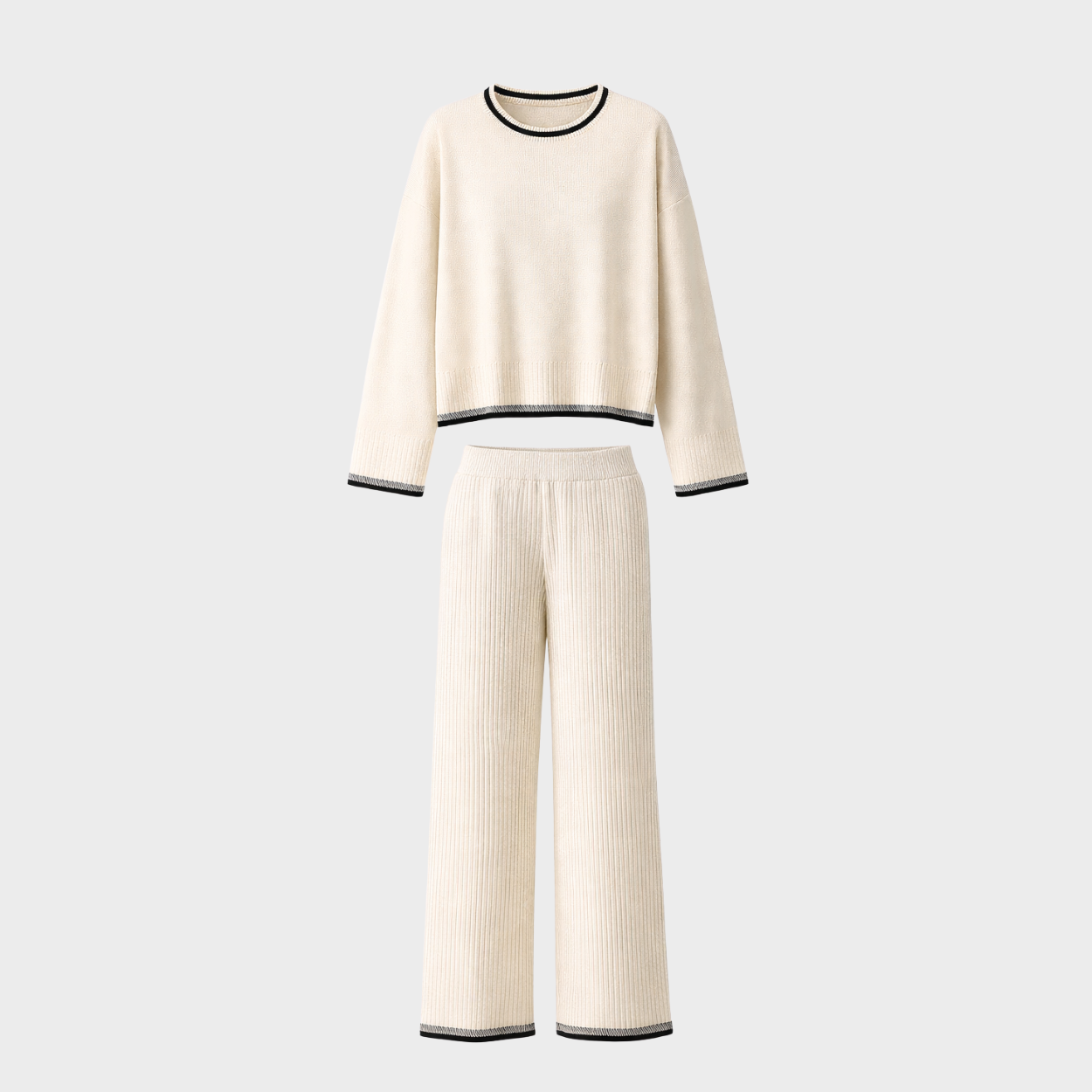 Noémie | Knit Pullover & Wide-Leg Pants Set